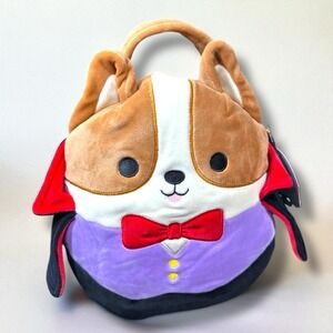 Squishmallows Reginald Corgi‎ Vampire Halloween Treat Pail Plush Bag